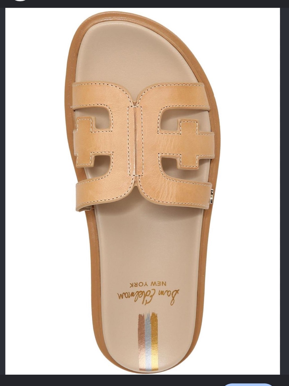 Sam Edelman Tan Cutout Slide Sandals